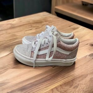 Girls Vans Pink Purple Glitter Like NEW size 12